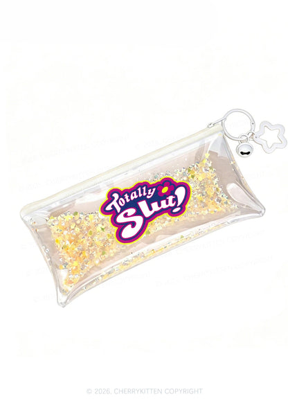 Totally Slxt Y2K Quicksand Transparent Pencil Pouch Cherrykitten