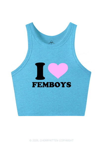 I Love Femboys Pride Y2K Crop Tank Top Cherrykitten