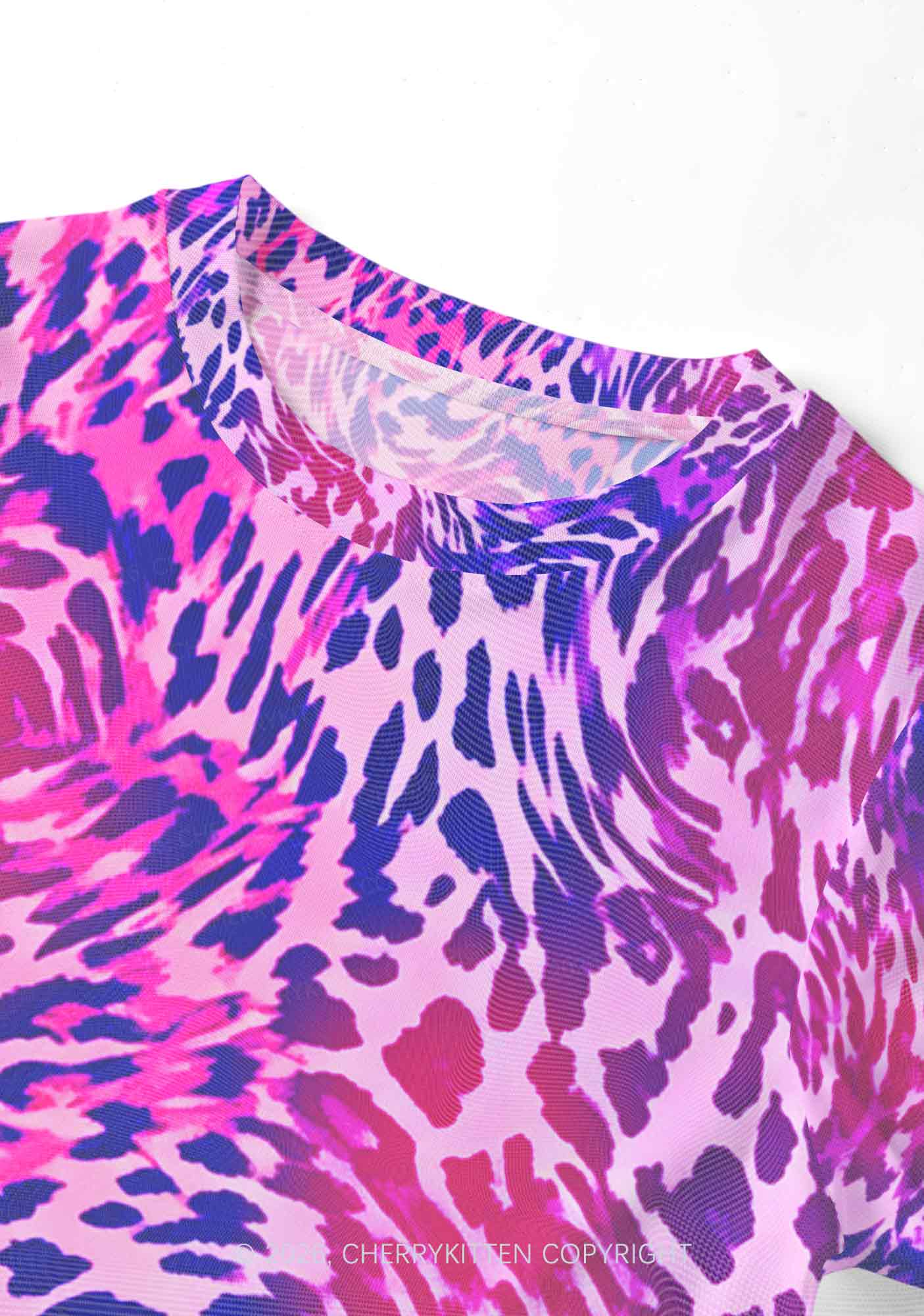Bisexual Leopard Pride Y2K Mesh Crop Top Cherrykitten
