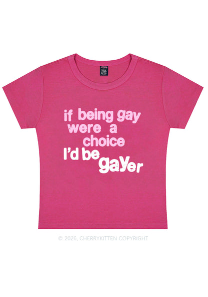 I Would Be Gayer Pride Y2K Baby Tee Cherrykitten