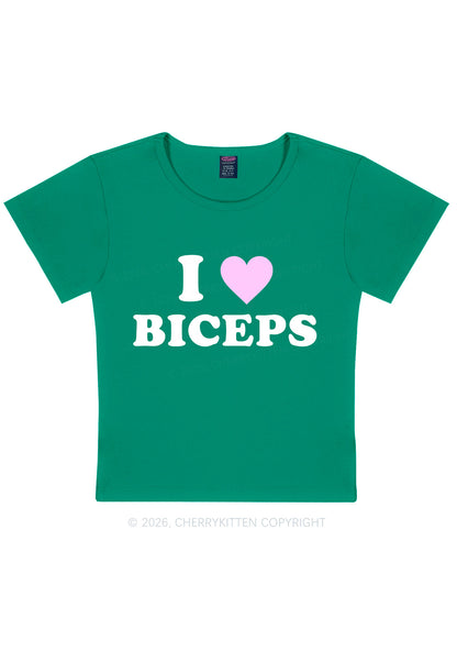 I Love Biceps Valentine's Day Y2K Baby Tee Cherrykitten