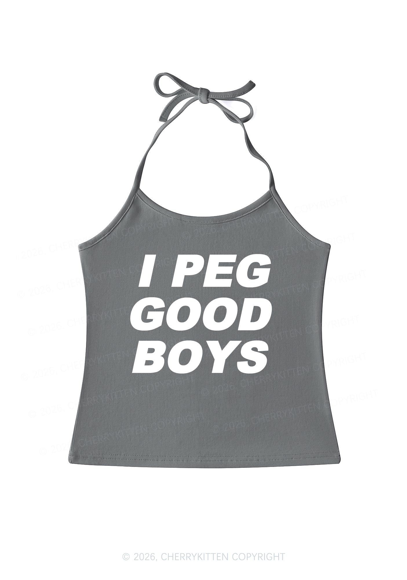I Peg Good Boys Y2K Halter Neck Cami Cherrykitten