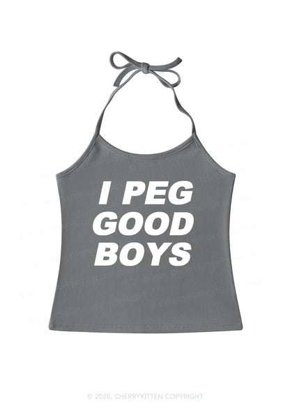 I Peg Good Boys Y2K Halter Neck Cami Cherrykitten