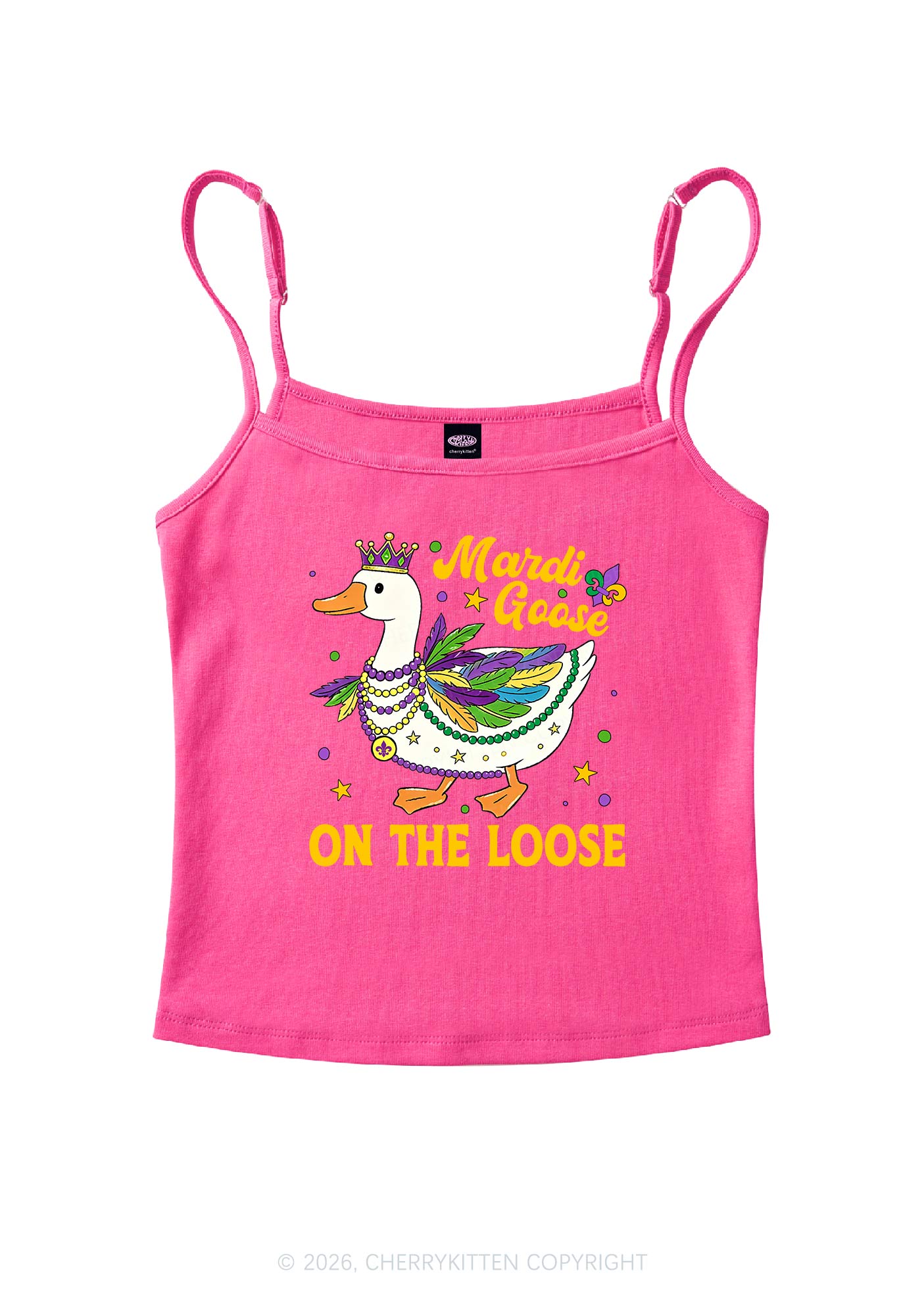 Mardi Goose On The Loose Y2K Spaghetti Strap Cami Cherrykitten