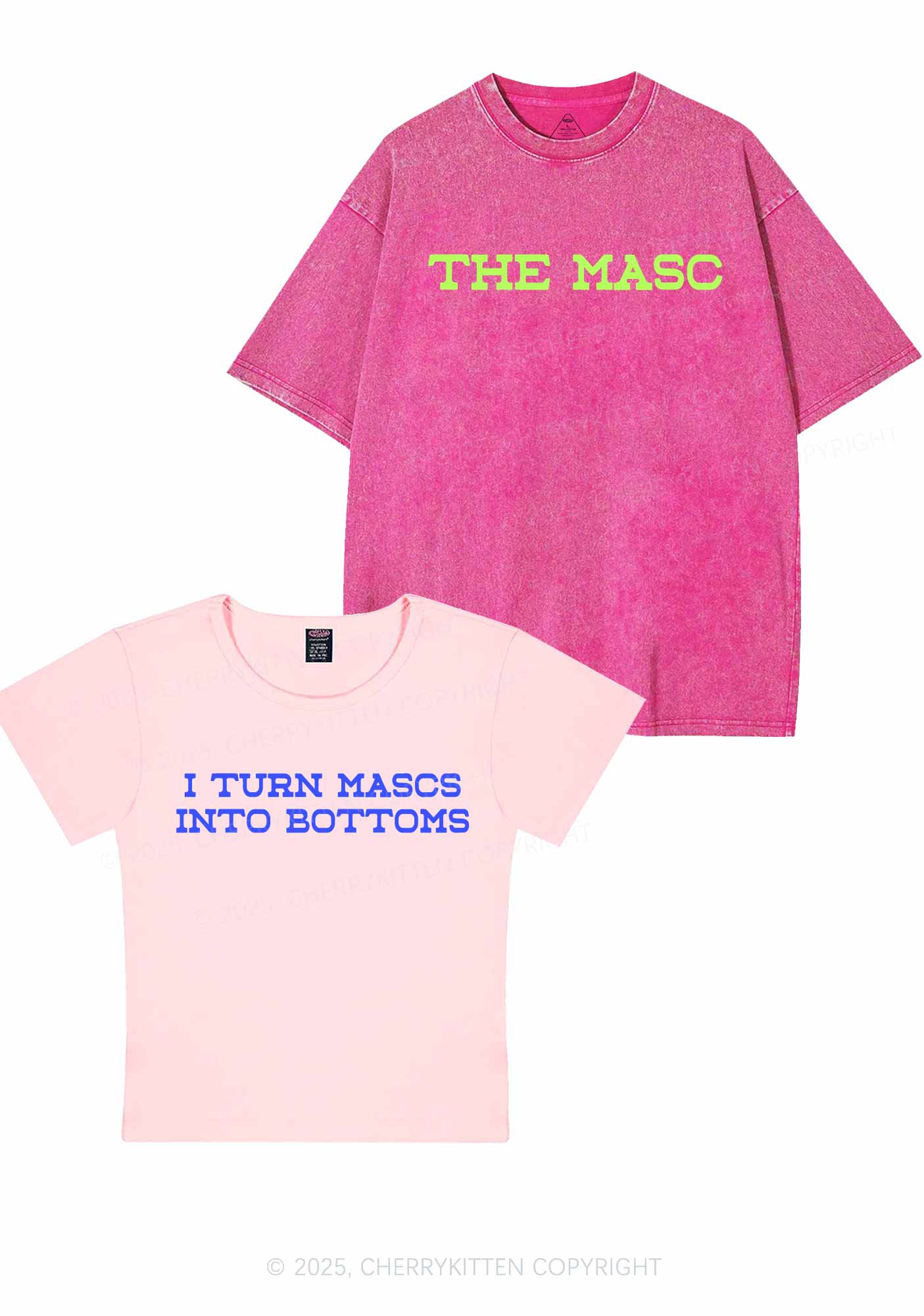I Turn Mascs Into Bottoms Pride Y2K Valentine's Day Couple Shirt Cherrykitten