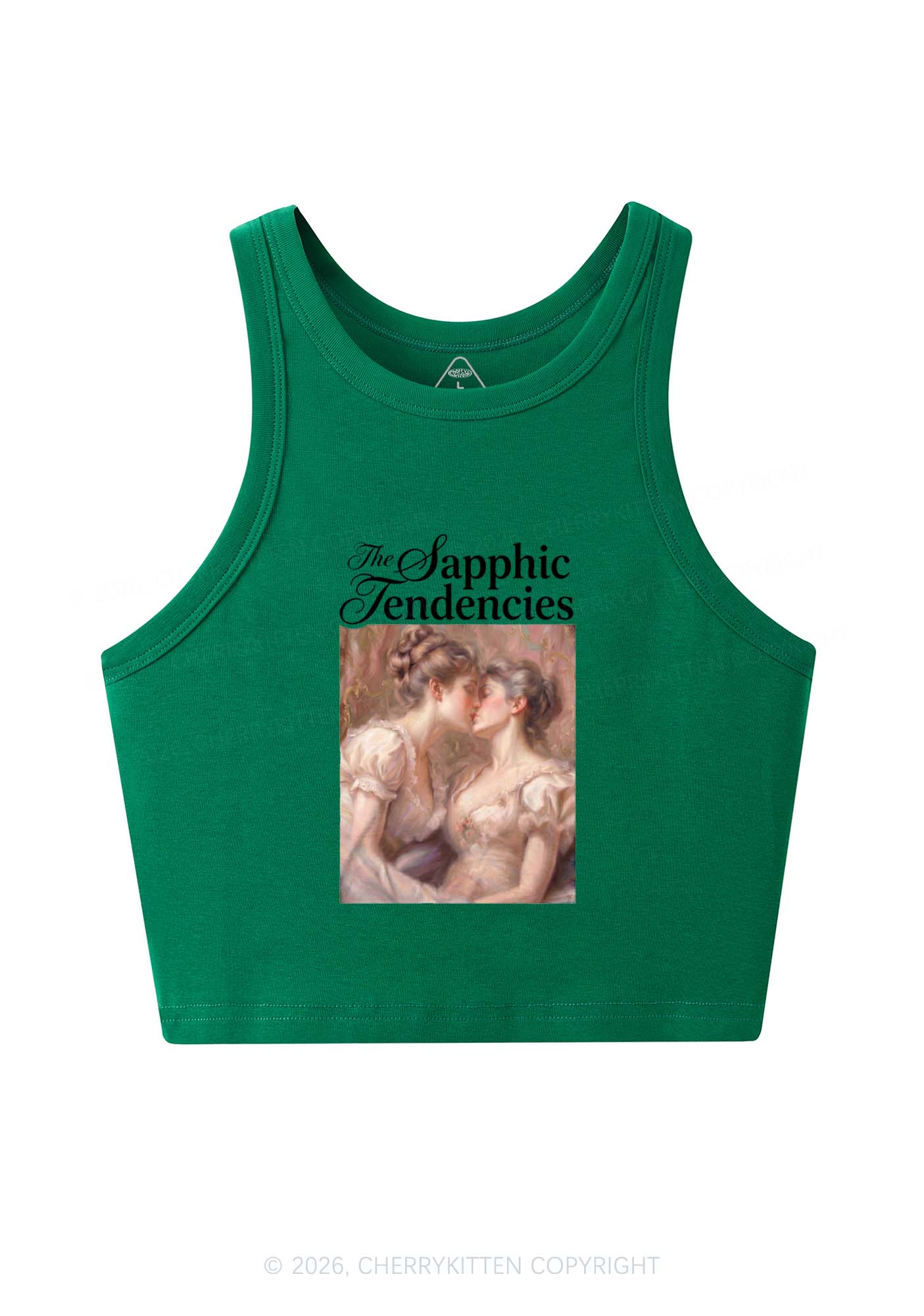 The Sapphic Tendencies Kiss Pride Y2K Crop Tank Top Cherrykitten
