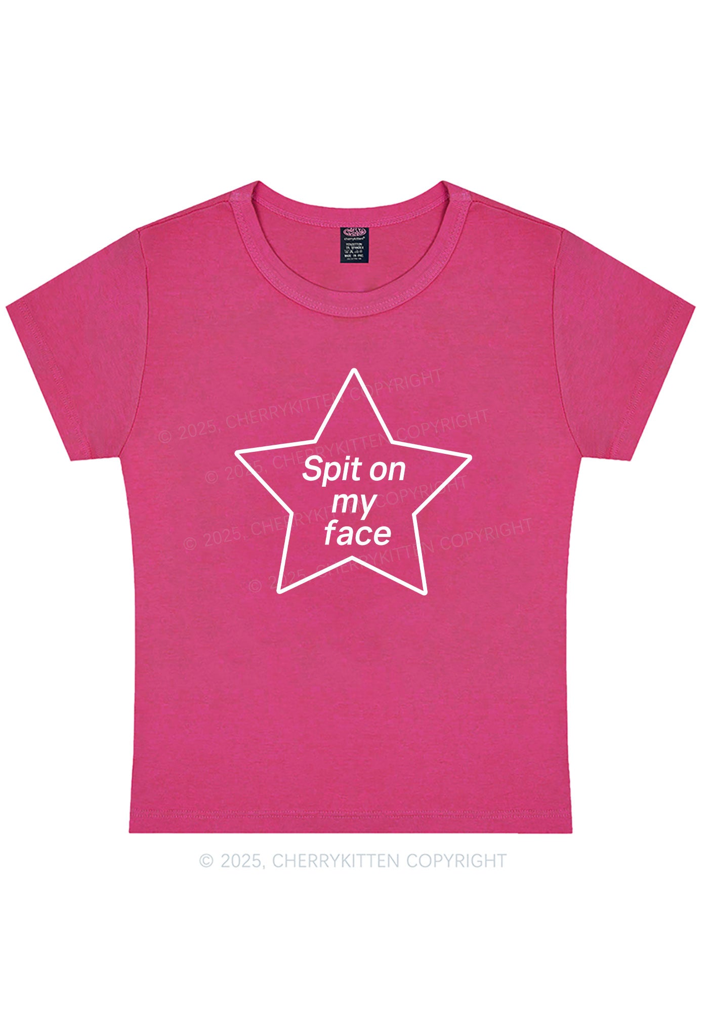 Spit On My Face Y2K Baby Tee Cherrykitten