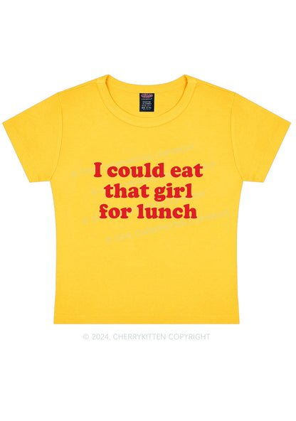 Eat That Girl For Lunch Y2K Baby Tee Cherrykitten