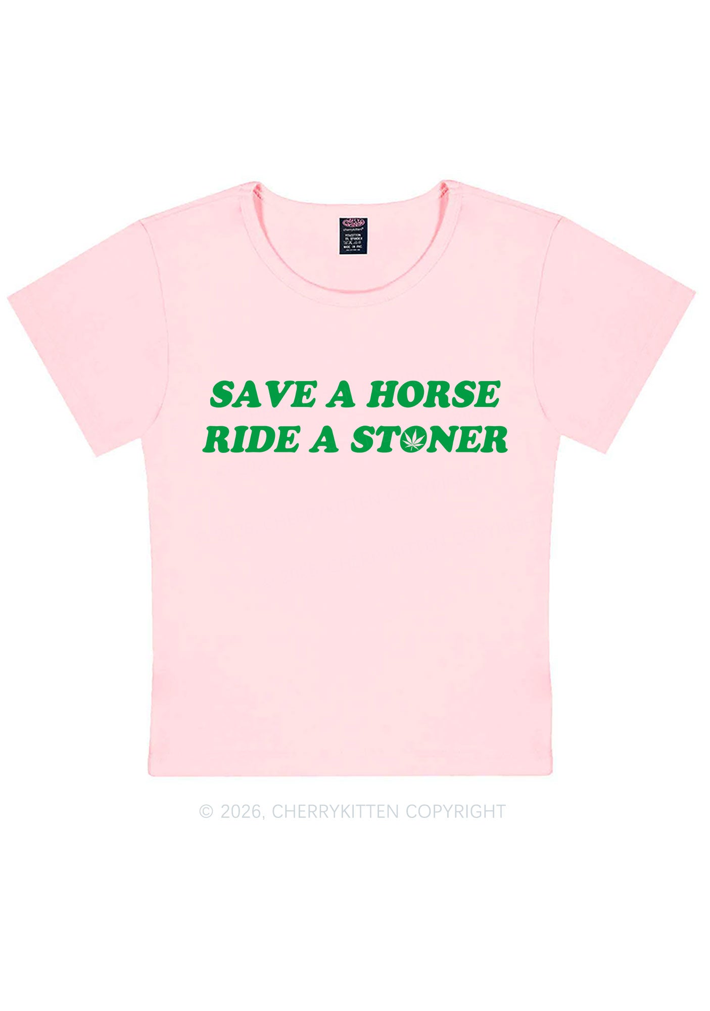 Save Horse Ride Stoner Y2K Baby Tee Cherrykitten