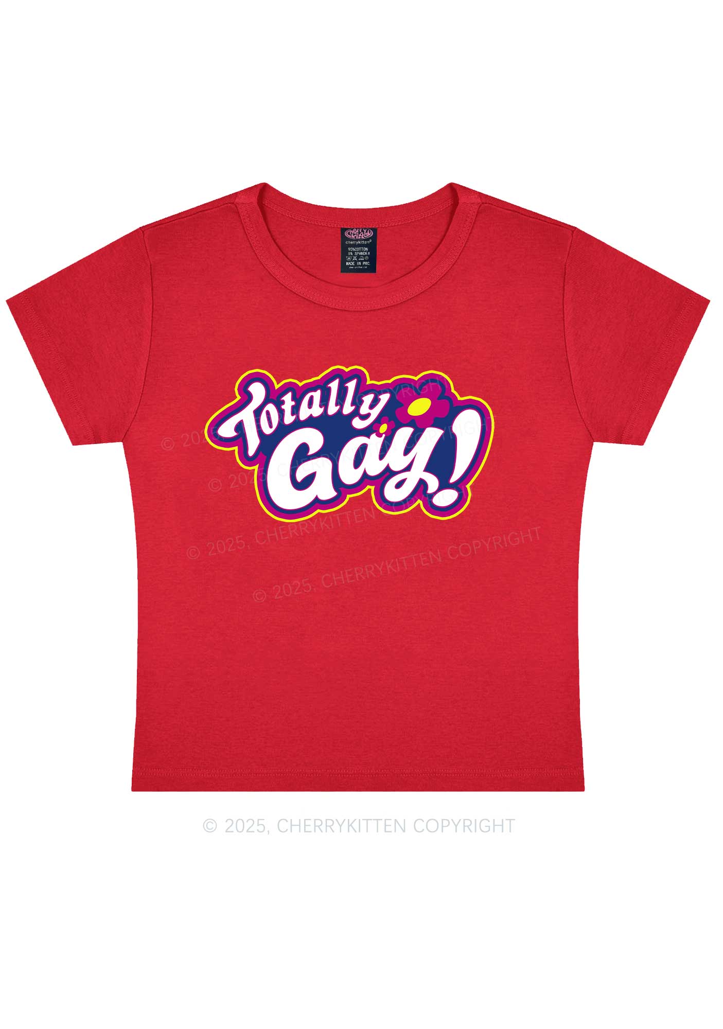 Totally Gay Pride Y2K Baby Tee Cherrykitten