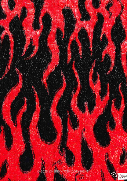Glitter Flame Y2K Print Cami Crop Top Cherrykitten