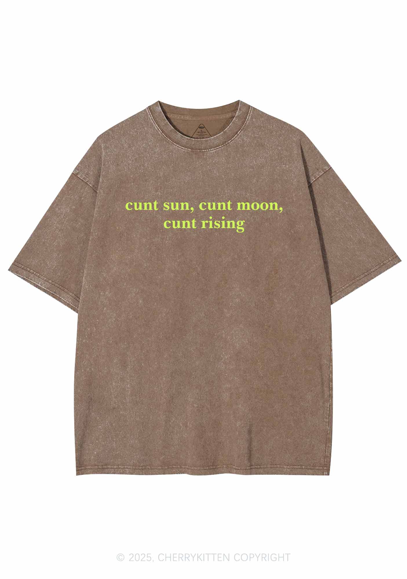Sun Moon Rising Y2K Shirts Washed Tee Cherrykitten