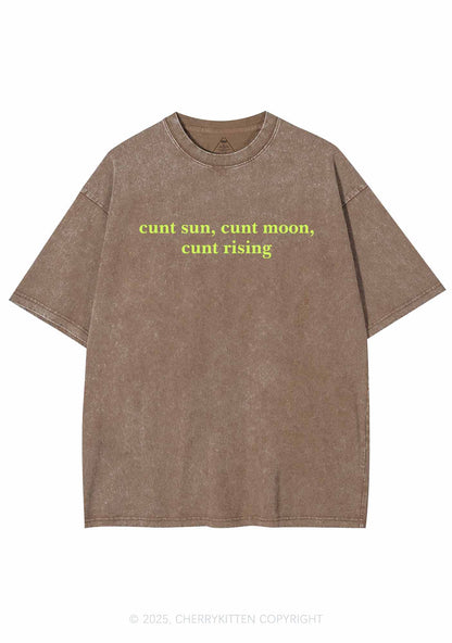 Sun Moon Rising Y2K Shirts Washed Tee Cherrykitten
