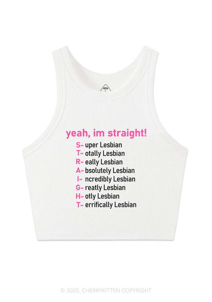 Straight Lesbian Y2K Crop Tank Top Cherrykitten