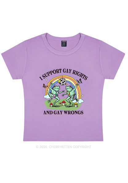 I Support Gay Rights Disco Frogs Y2K Baby Tee Cherrykitten