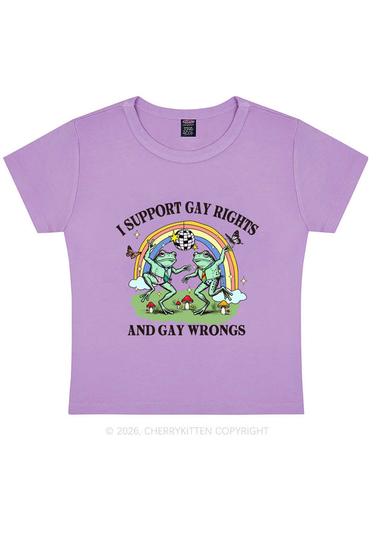 I Support Gay Rights Disco Frogs Y2K Baby Tee Cherrykitten