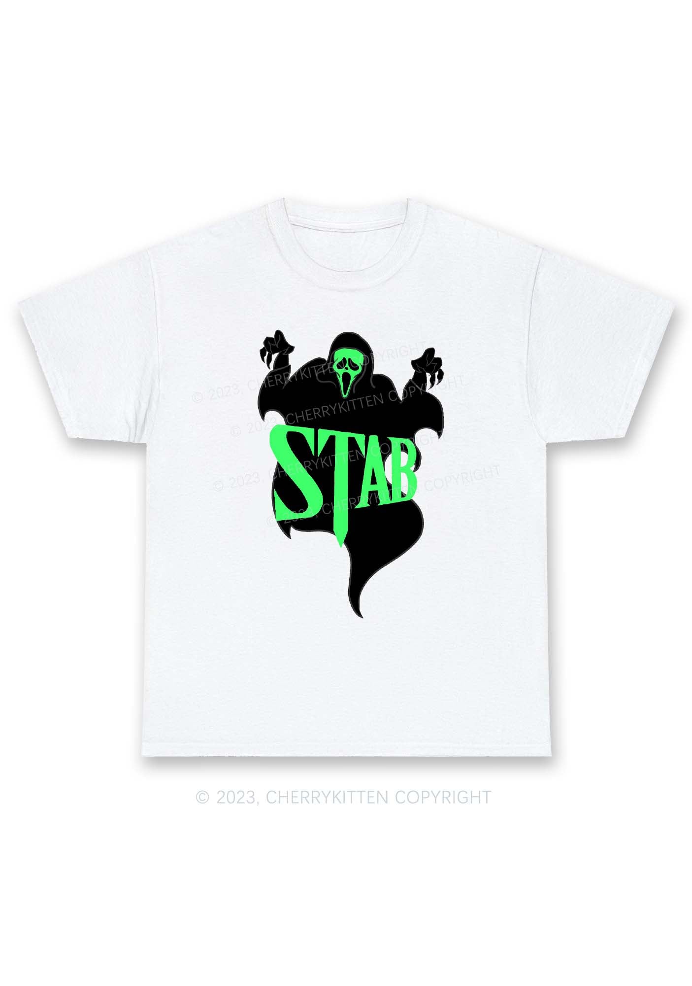 Stab Ghost Halloween Y2K Chunky Shirt Cherrykitten