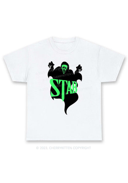 Stab Ghost Halloween Y2K Chunky Shirt Cherrykitten