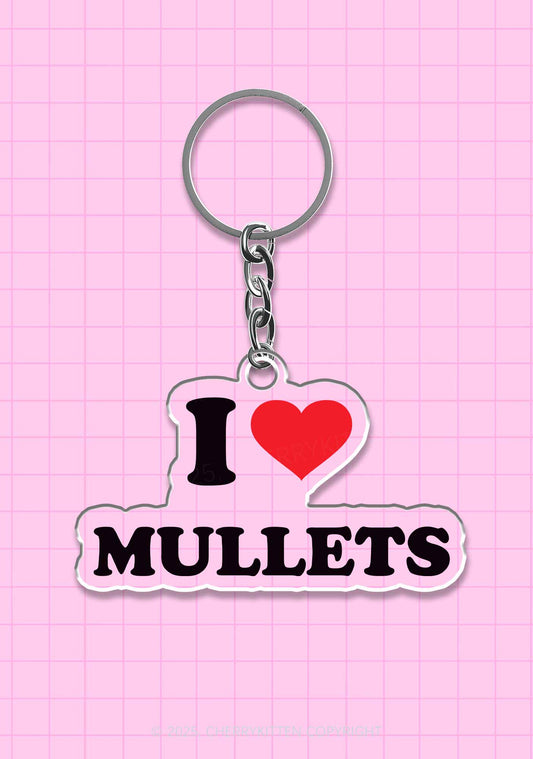 I Love Mullets 1Pc Y2K Keychain Cherrykitten