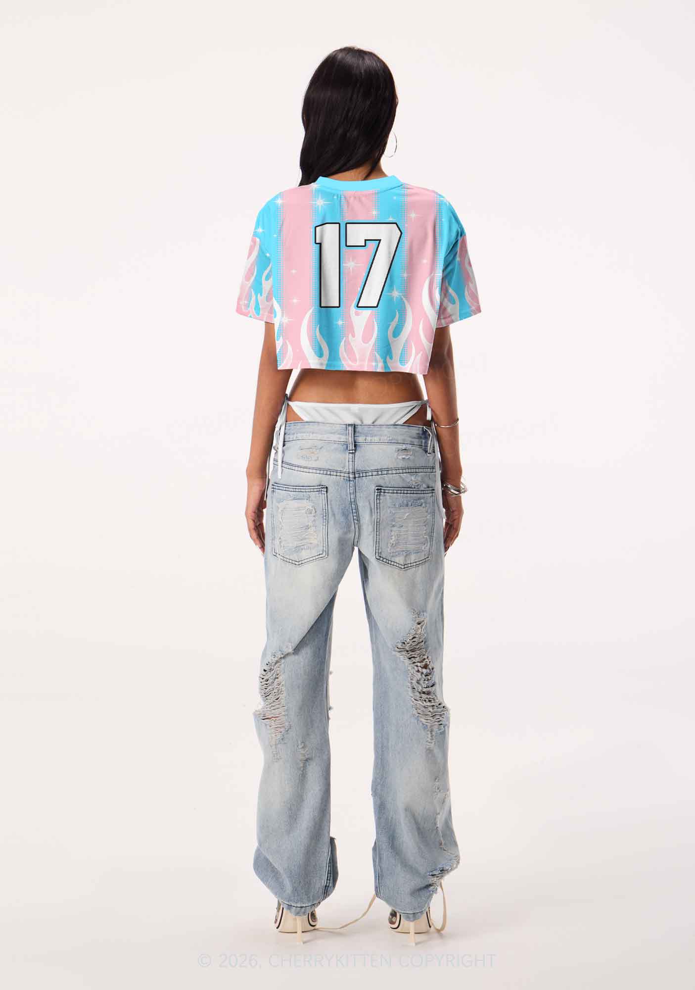 Transsexual Princess Pride Y2K Crop Sport Jersey Shirts Cherrykitten