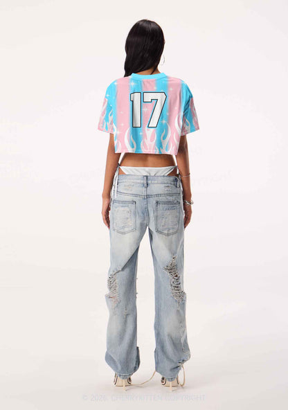 Transsexual Princess Pride Y2K Crop Sport Jersey Shirts Cherrykitten