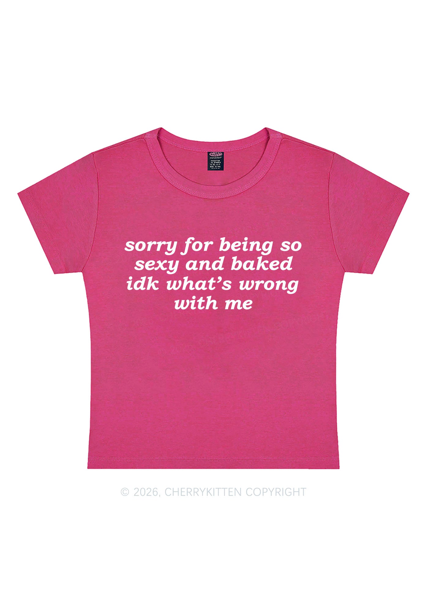 Sorry For Being So Baked Y2K Baby Tee Cherrykitten