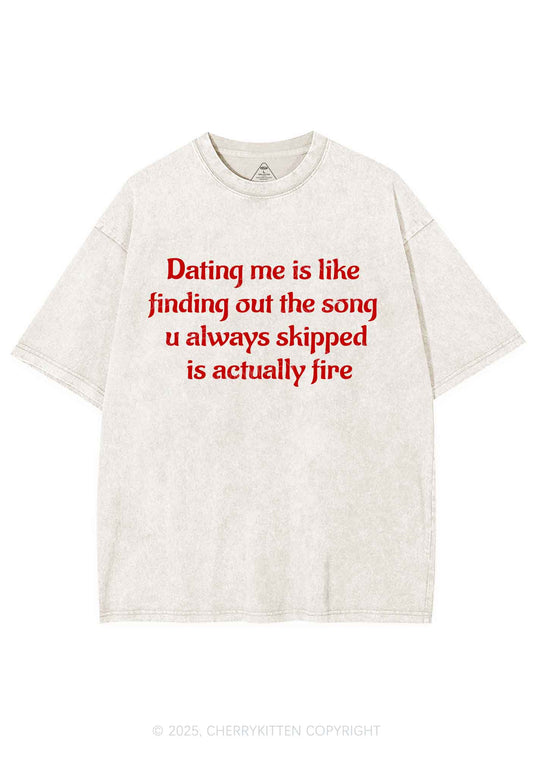 Dating Me Y2K Shirts Washed Tee Cherrykitten