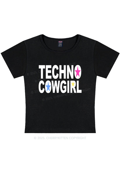 Techno Cowgirl Y2K Baby Tee Cherrykitten