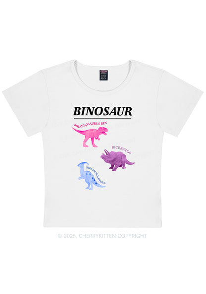 Binosaur Pride Y2K Baby Tee Cherrykitten