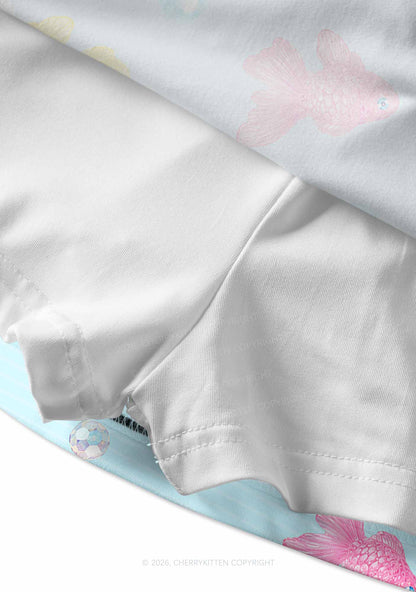 Candy Goldfish Bubble Y2K Print Mini Skirt Cherrykitten
