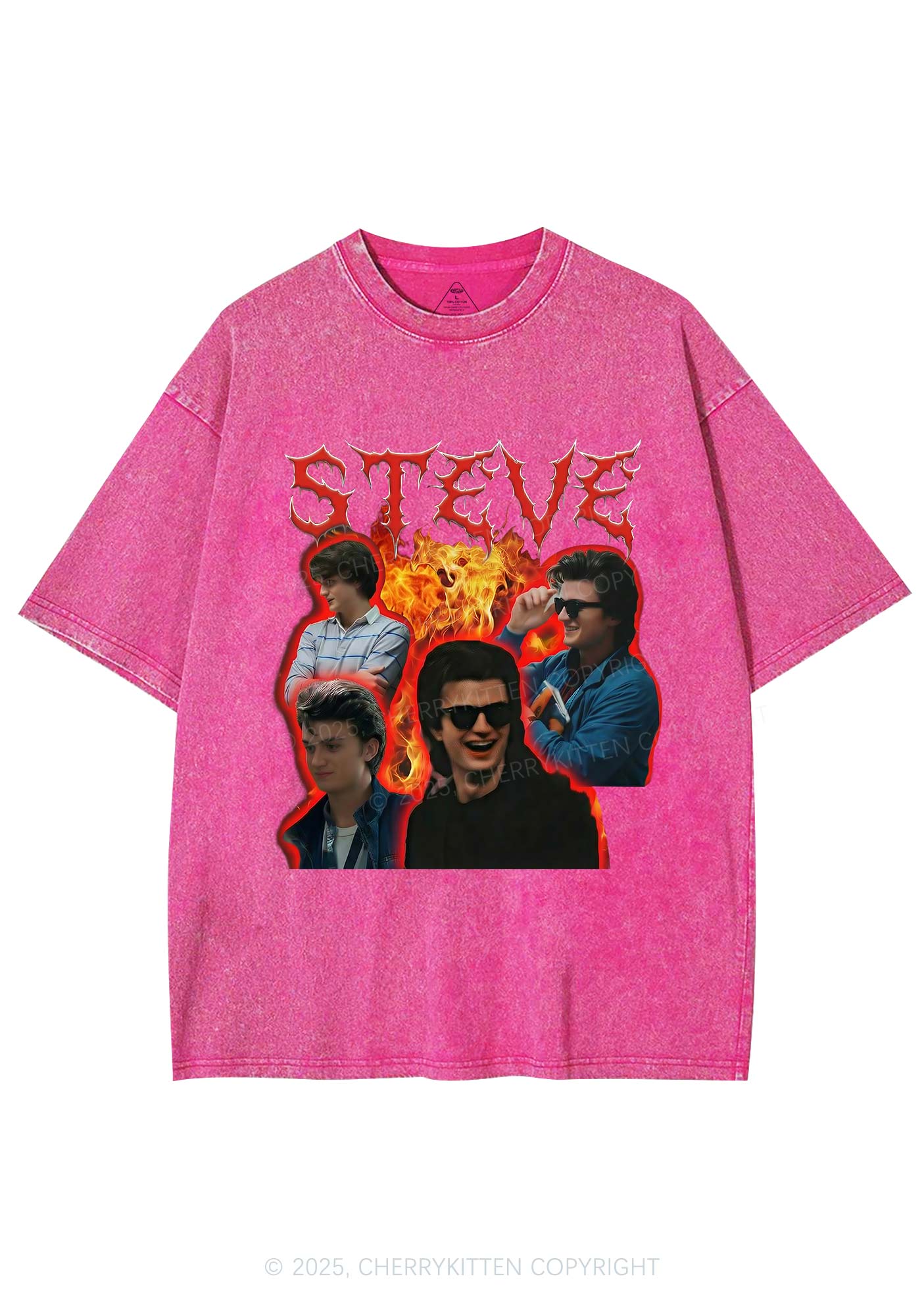 SH Flame Vibe Y2K Shirts Washed Tee Cherrykitten