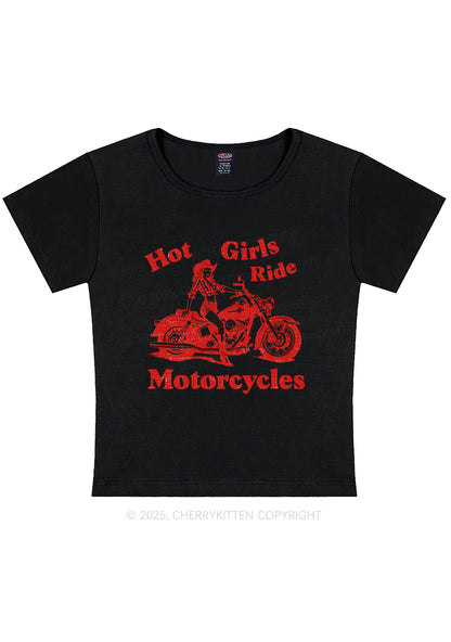 Curvy Hot Girls Ride Motorcycles Y2K Baby Tee Cherrykitten