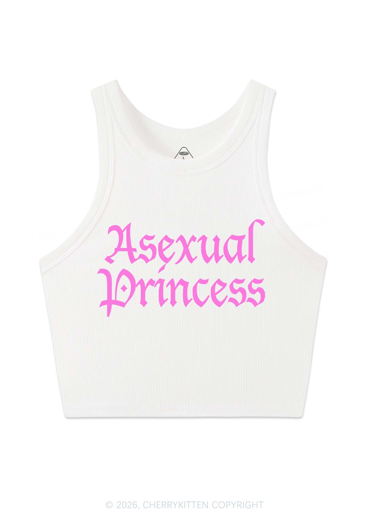 Asexual Princess Pride Y2K Crop Tank Top Cherrykitten