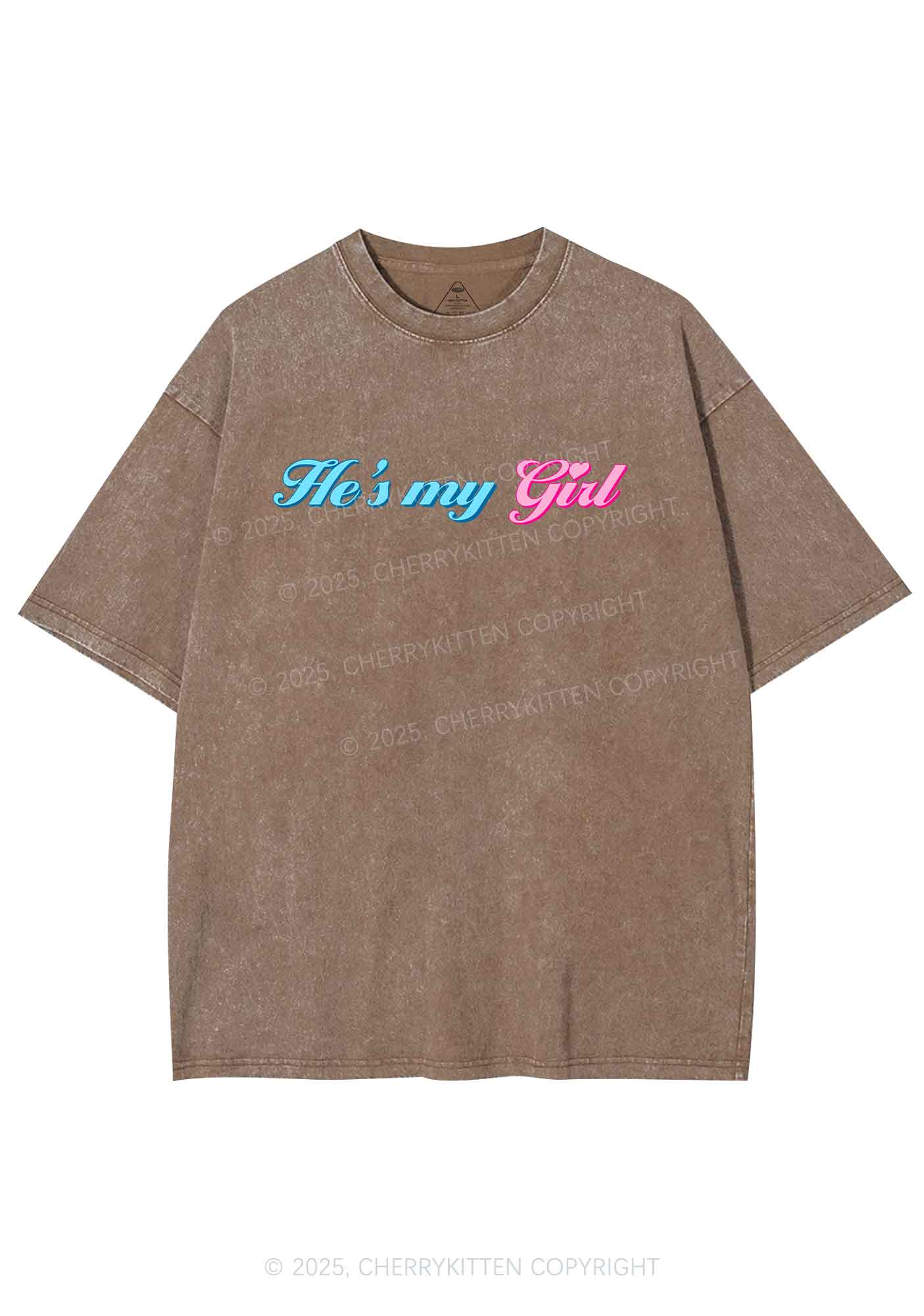 He Is My Girl Pride Y2K Shirts Washed Tee Cherrykitten