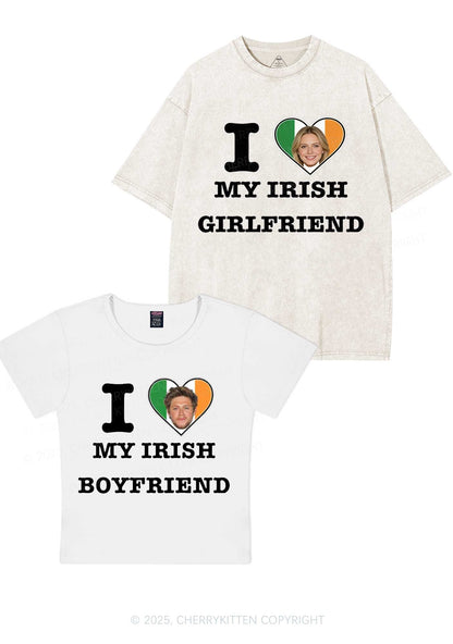 Custom My Irish BF GF Y2K Valentine's Day Couple Shirt Cherrykitten