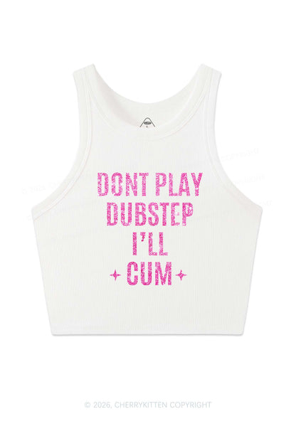 Glitter Dont Play Dubstep Y2K Crop Tank Top Cherrykitten
