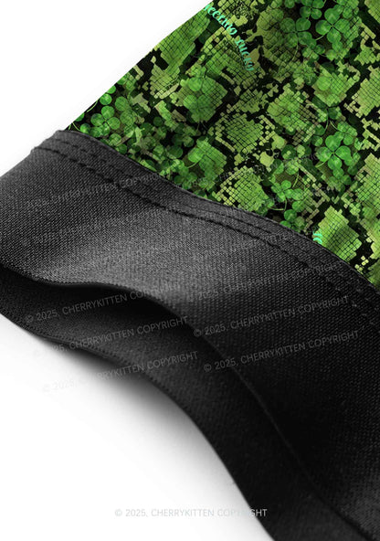 Clover Snake Pattern St Patricks Y2K Print Men Boxer Briefs Cherrykitten