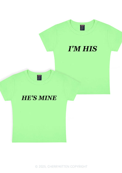 Hes Mine Im His Y2K Valentine's Day Baby Tee Cherrykitten
