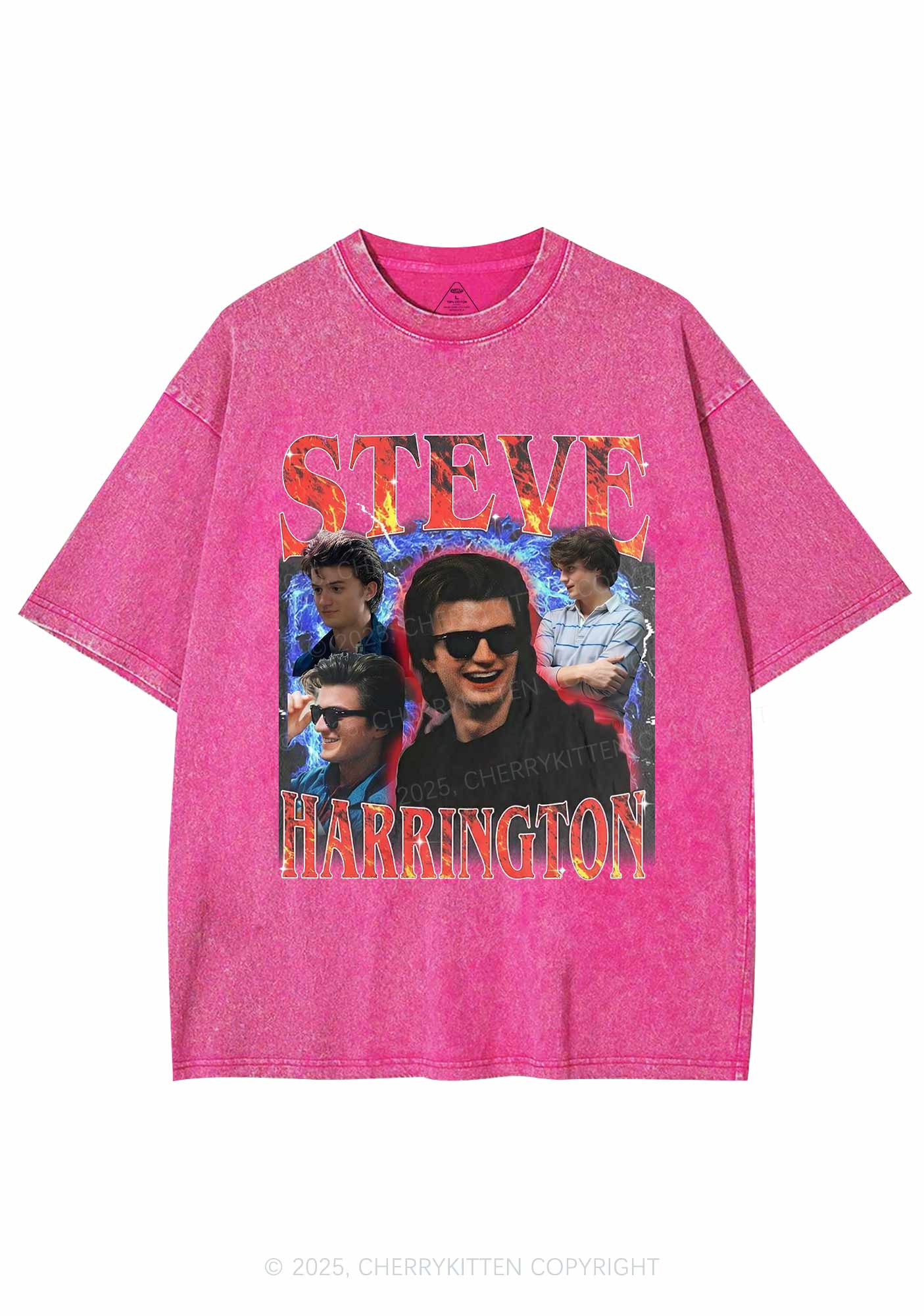 SH Red Blaze Y2K Shirts Washed Tee Cherrykitten