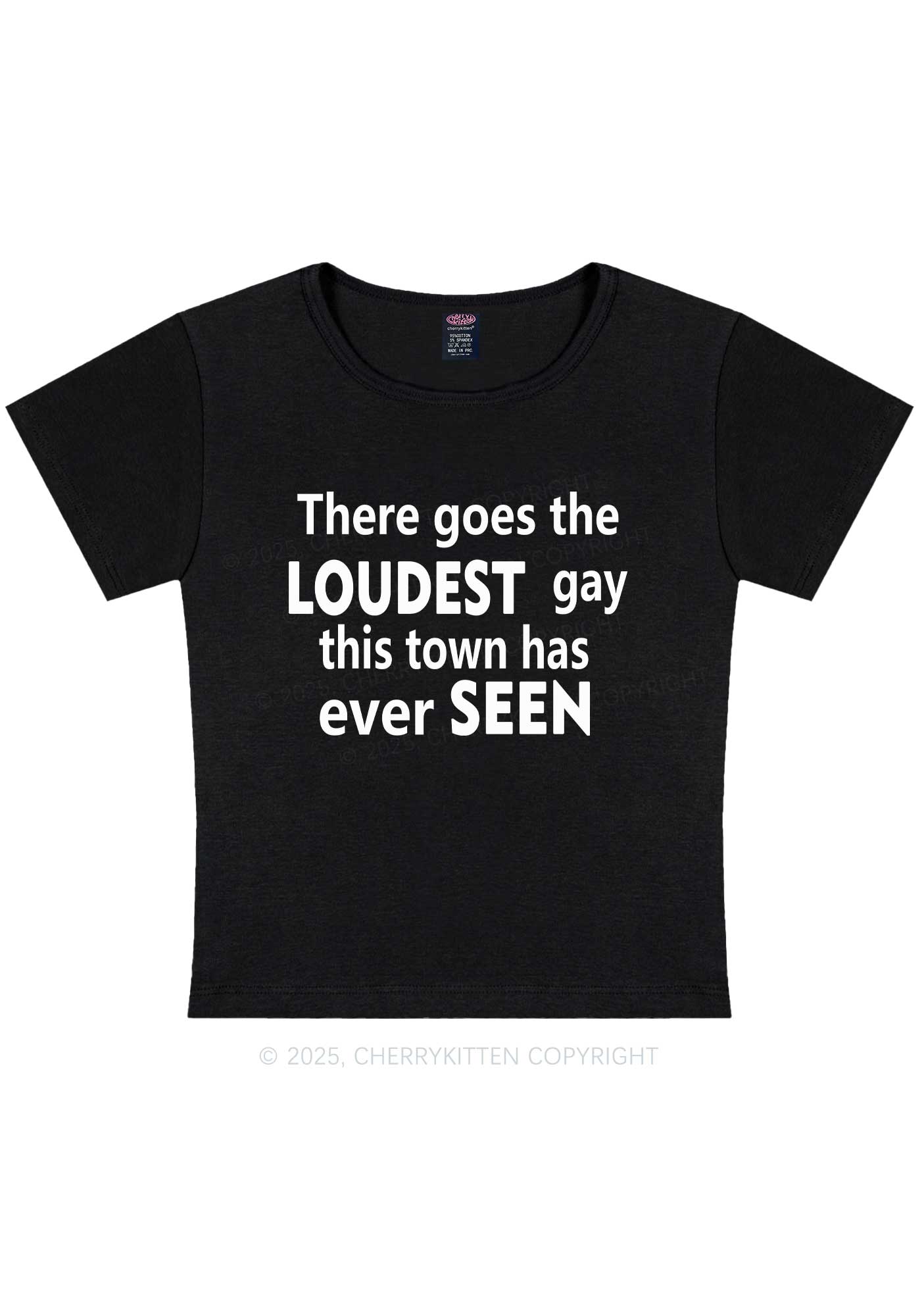 The Loudest Gay Y2K Baby Tee Cherrykitten
