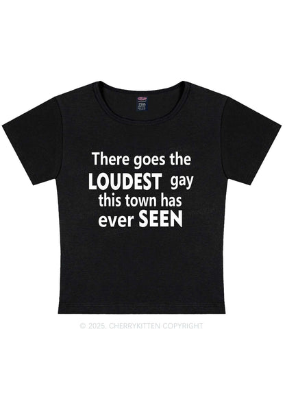 The Loudest Gay Y2K Baby Tee Cherrykitten