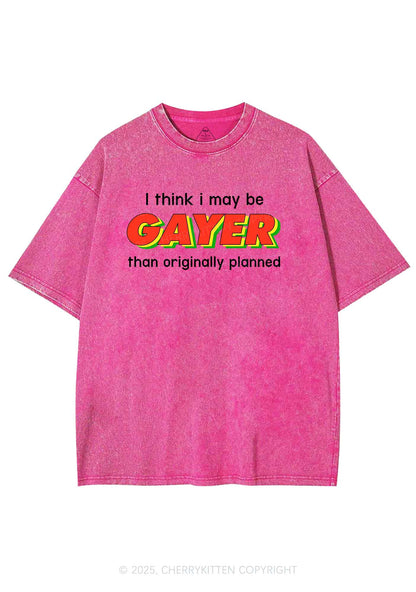 I May Be Gayer Pride Y2K Shirts Washed Tee Cherrykitten