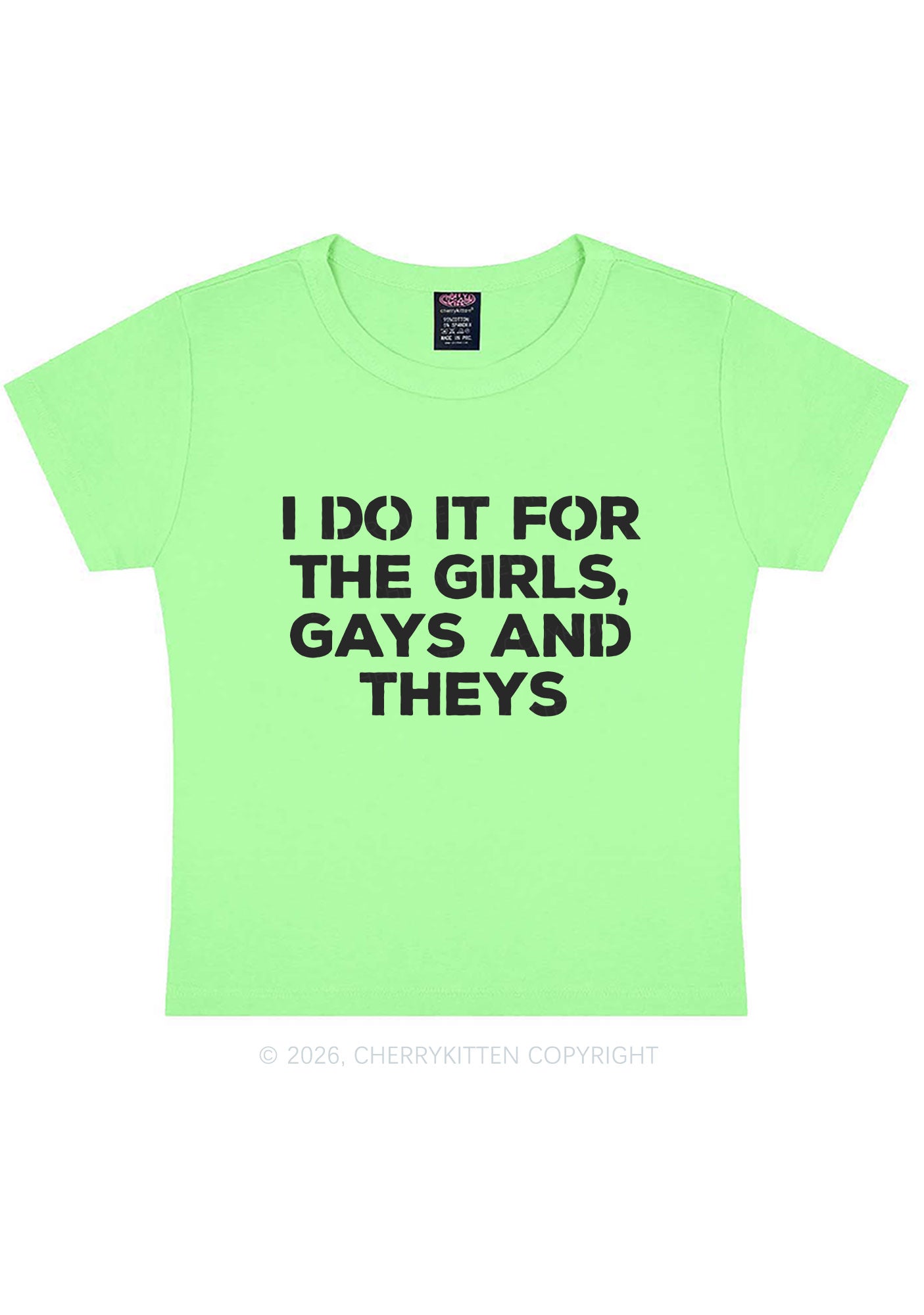 Girls Gays Theys Pride Y2K Baby Tee Cherrykitten