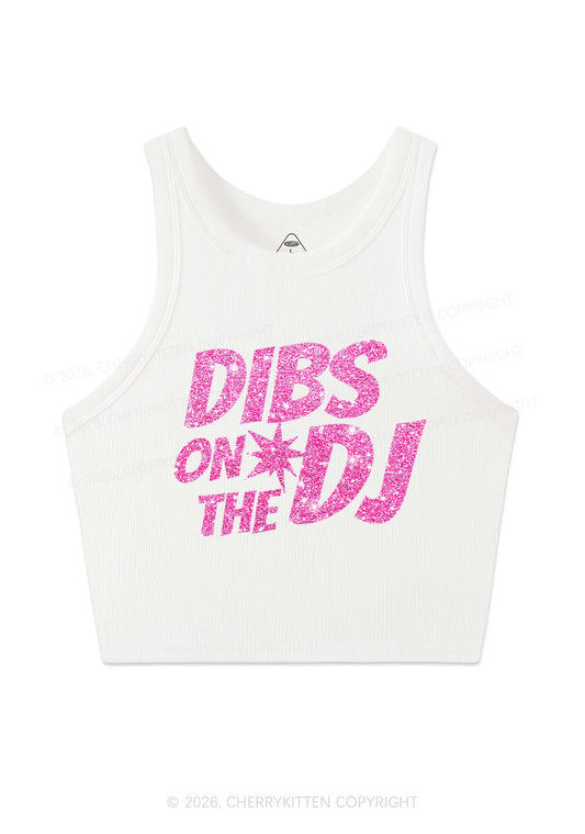 Glitter Dibs On The DJ Y2K Crop Tank Top Cherrykitten