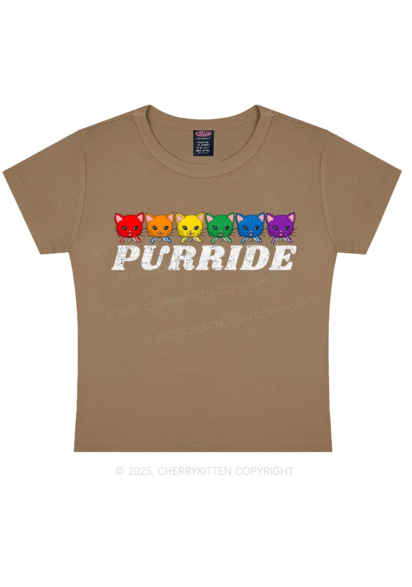 Purride Cat Pride Y2K Baby Tee Cherrykitten