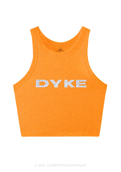 Glitter DYKE Pride Y2K Crop Tank Top Cherrykitten