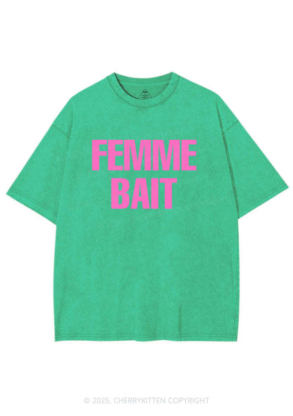 Femme Bait Y2K Shirts Washed Tee Cherrykitten