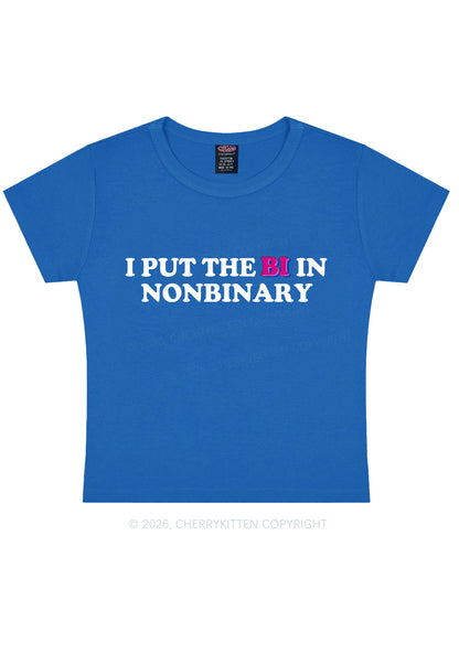 I Put The Bi In Nonbinary Pride Y2K Baby Tee Cherrykitten