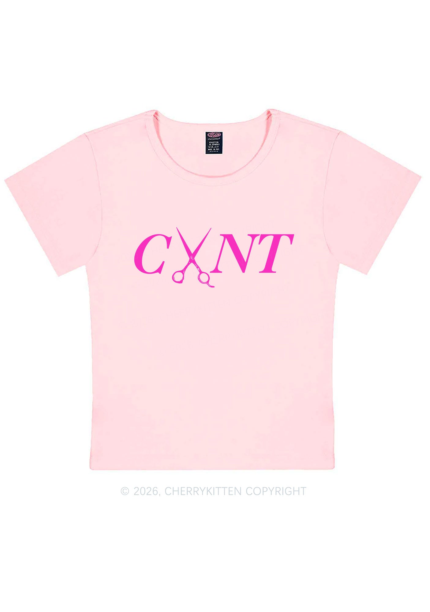 Pink Scissors Cxxt Pride Y2K Baby Tee Cherrykitten