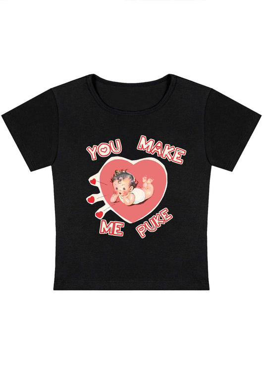 You Make Me Puke Y2K Baby Tee